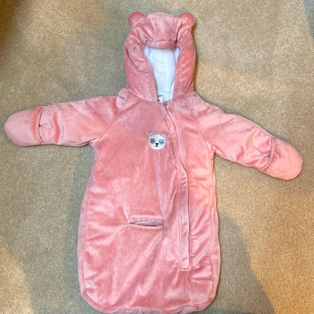 Carters 0-6 M snow suit; pink; never used